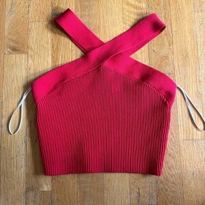 Aritizia Red Halter Crop Top Size Small